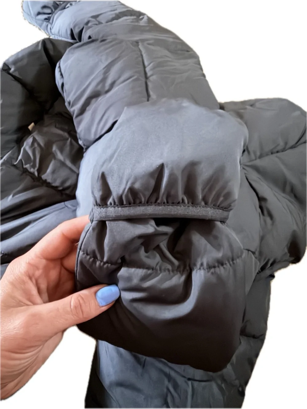 GAP Black Puffer Hooded One-Piece Footie with Ear Details